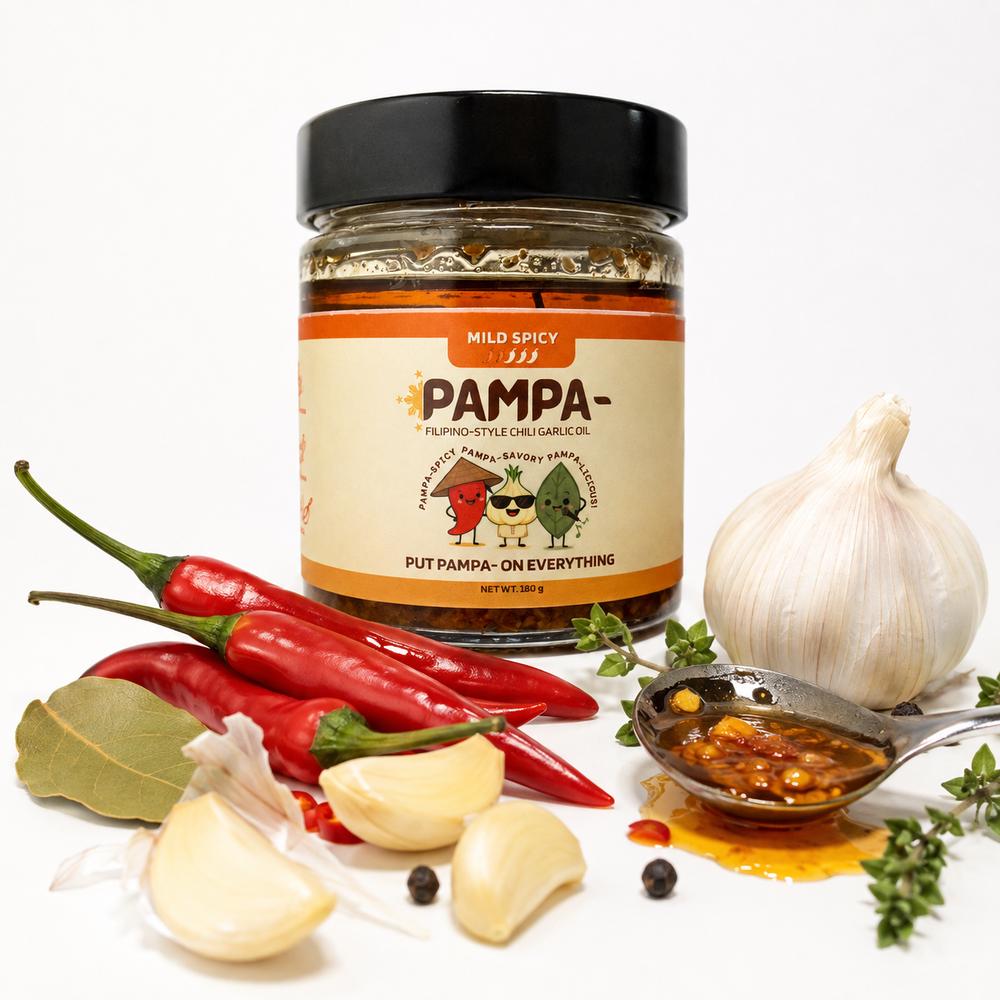 PAMPA- Filipino-Style Chili Garlic Oil - Mild Spicy (200g) - Image 2