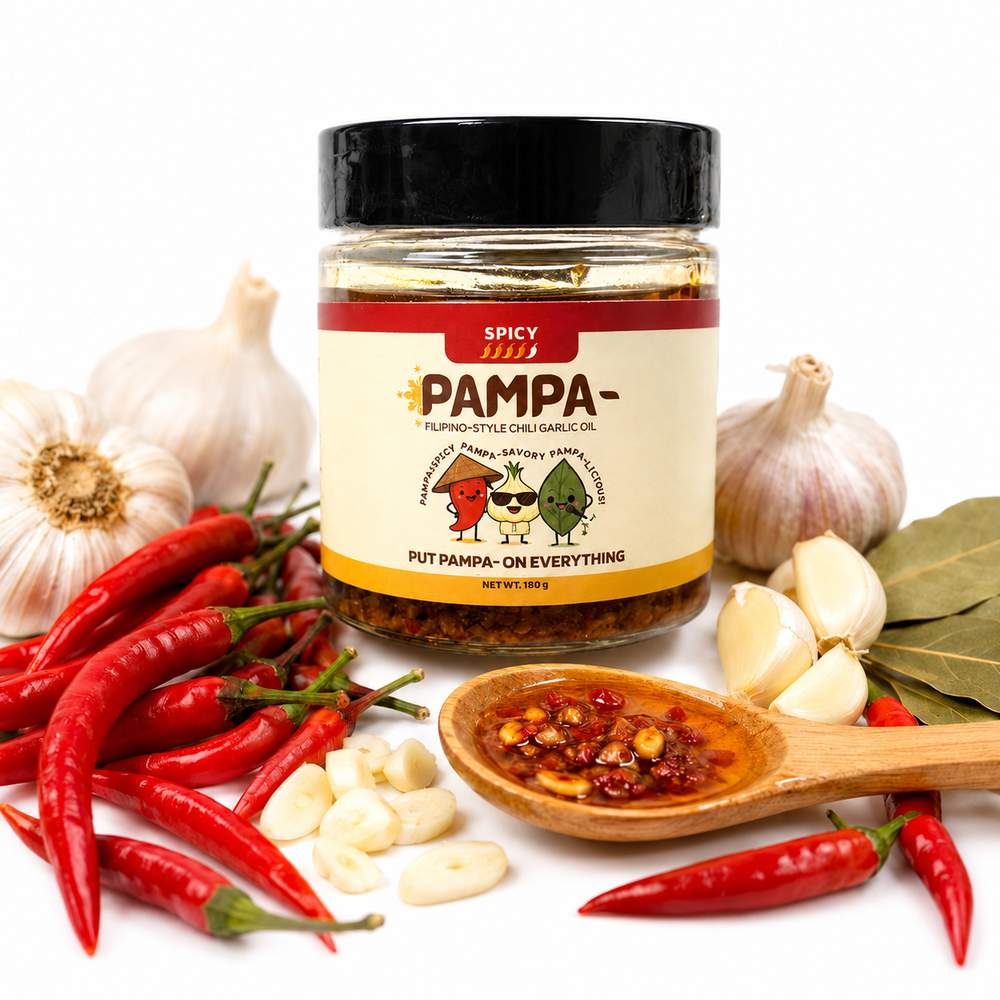 PAMPA- Filipino-Style Chili Garlic Oil - Spicy (200g) - Image 2