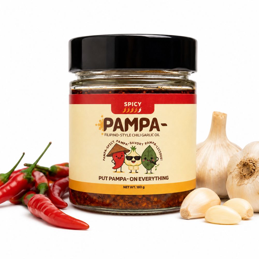 PAMPA- Filipino-Style Chili Garlic Oil - Spicy (200g)